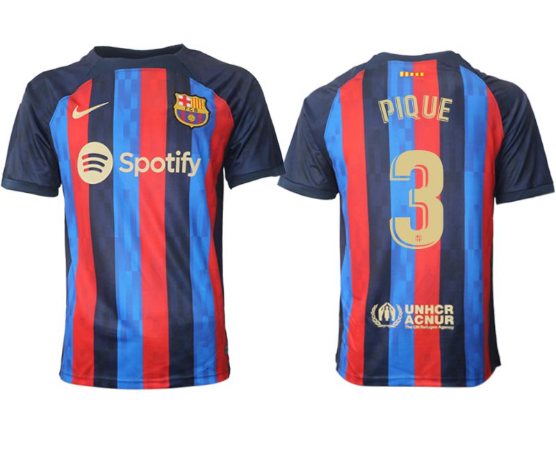 Men 2022-2023 Club Barcelona home aaa version blue 3 Soccer Jersey